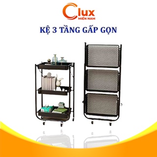 Kệ để đồ 3 tầng đa năng gấp gọn di dộng, giá kệ spa, nhà bếp, nhà tắm