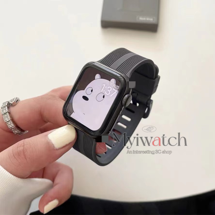 Dây Đeo Đồng Hồ Bằng silicone Mềm Có Khóa Màu Kẹo Cho iwatch 45mm 41mm 44mm 40mm 38mm 42mm 7 6 5 SE 4 3 2