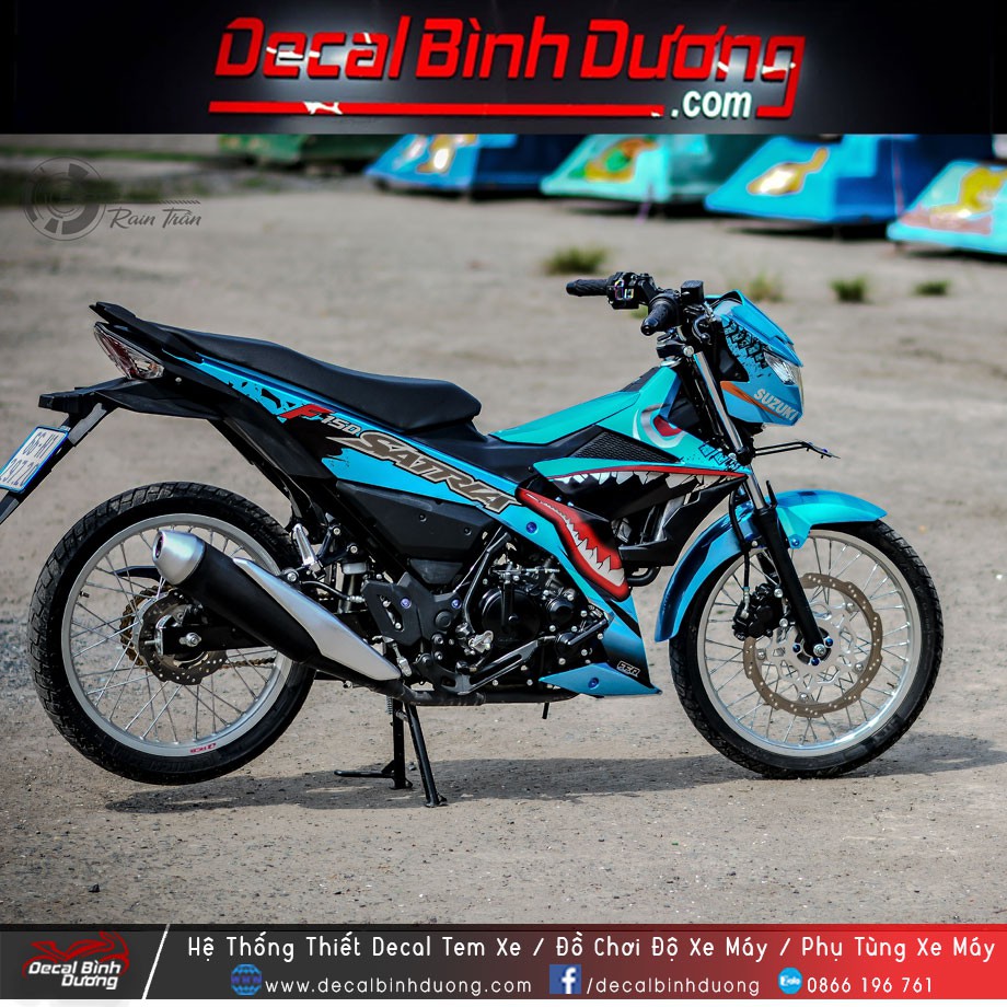 Tem Trùm Suzuki Satria 🍀 FREE SHIP 🍀 Màu Sắc 85% - Xanh Đen