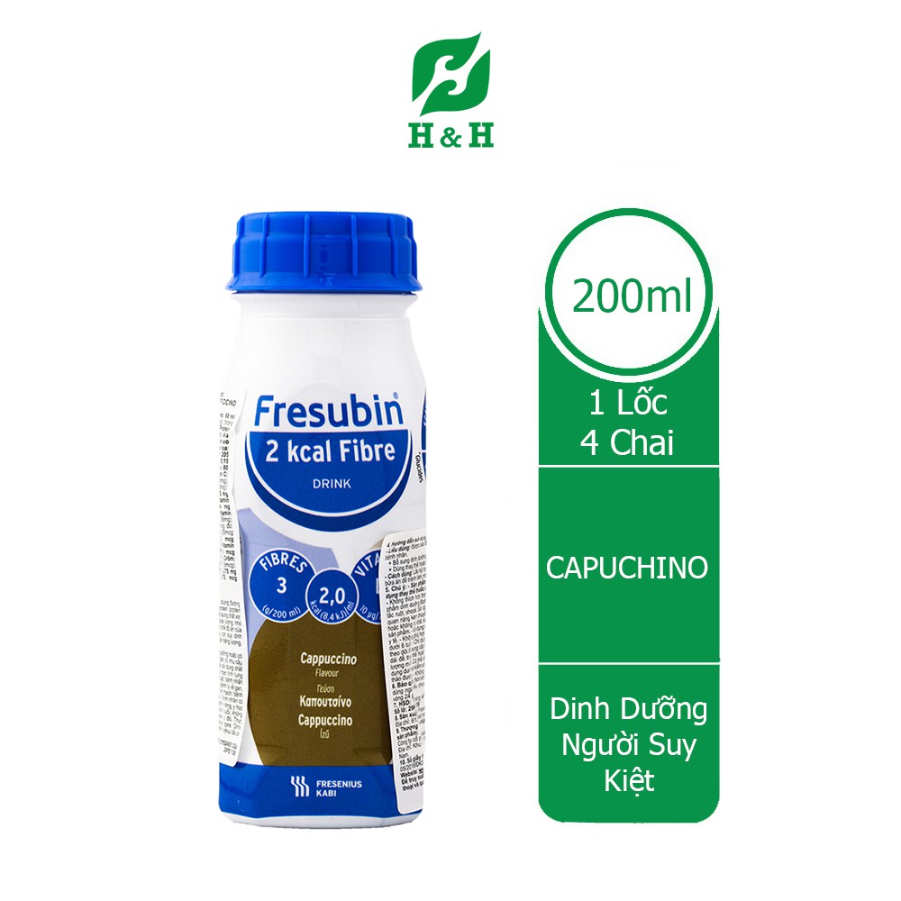 Sữa FRESUBIN 2 KCAL FIBRE DRINK CAPPUCCINO cho bệnh nhân ung thư - Lốc 4 chai/200ml