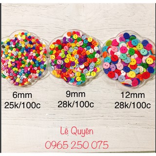 Cúc nhựa trơn túi 100 cái