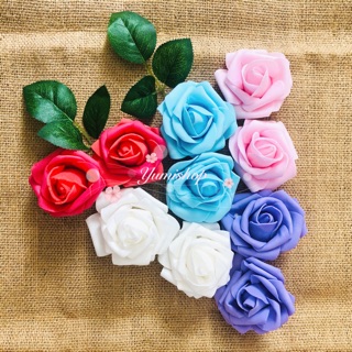 Hoa Hồng Xốp Làm Bó Hoa Gấu Bông Trang Trí Bánh Kem Hoa Giả Dễ Thương