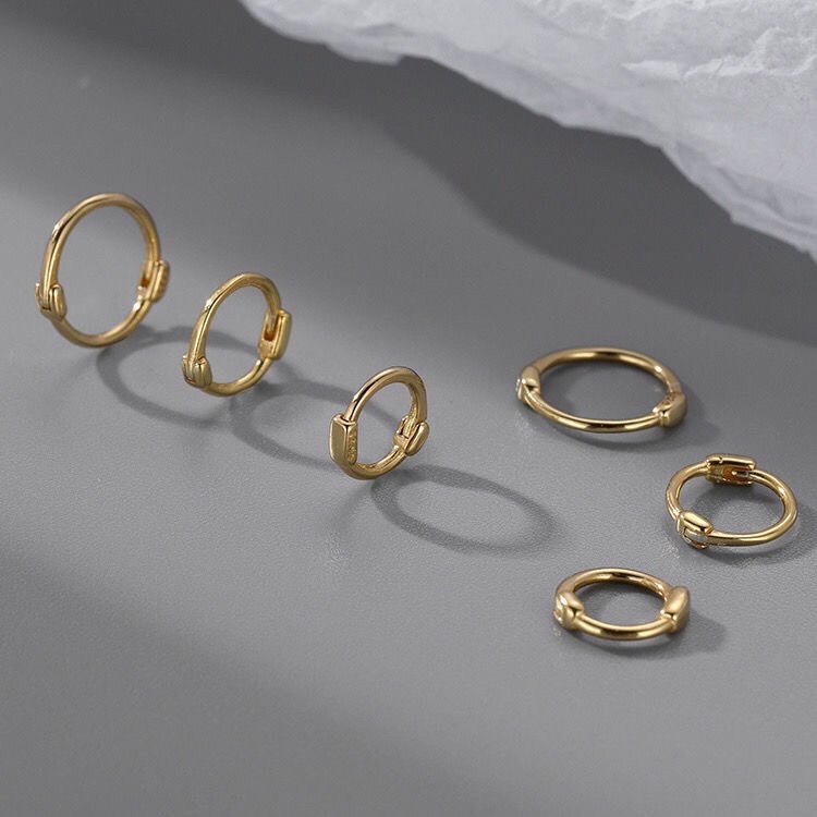 Khuyên Tai Nữ Tròn Khuyên Tai Tròn Bộ Khuyên Tai Tròn Mini Bằng Bạc S925 Thời Trang Cho Nữ