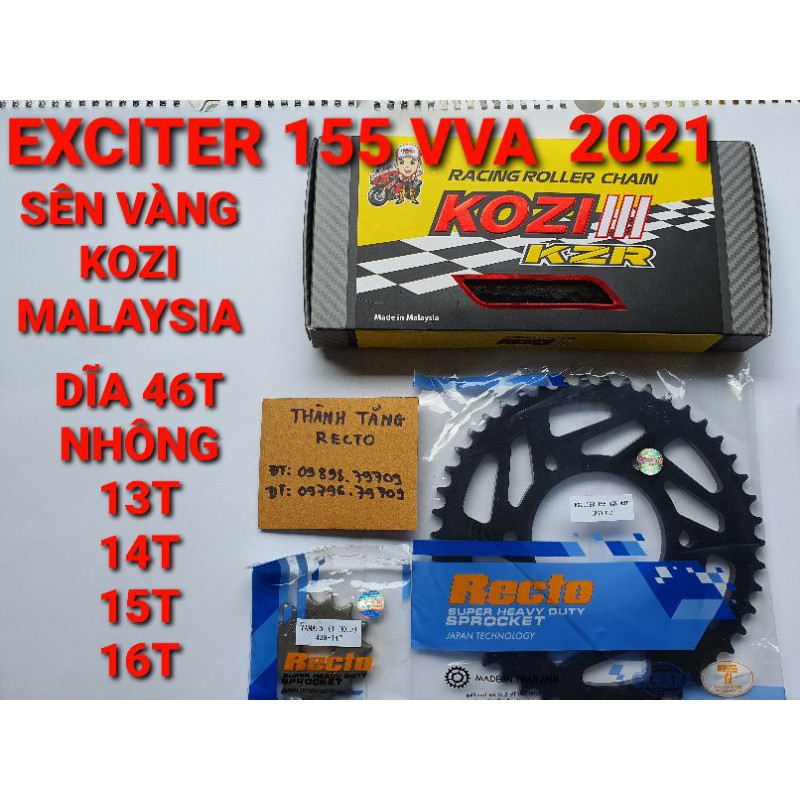 SÊN NHÔNG DĨA/SÊN VÀNG KOZI EXCITER 155 VVA/EXCITER 150/FZ 150