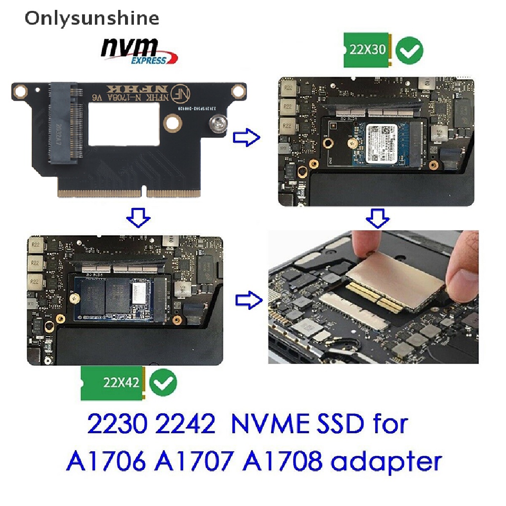 Thẻ Chuyển Đổi NVMe M.2 NGFF SSD Cho 13 &quot;2016-2017 MacBook Pro A1708