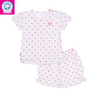 Bộ ngắn in bông bé gái bn1076 - hello bnb