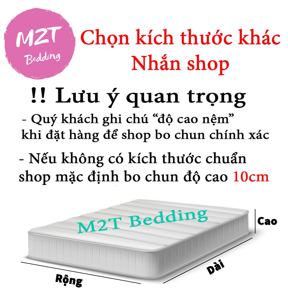 Bộ chăn ga gối Cotton poly đáng yêu M2T Bedding chăn ga Hàn Quốc đủ size miễn phí bo chun