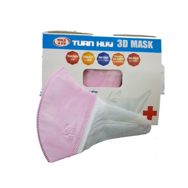 Hộp 50 Chiếc Khẩu Trang 3D Mask màu hồng đẹp