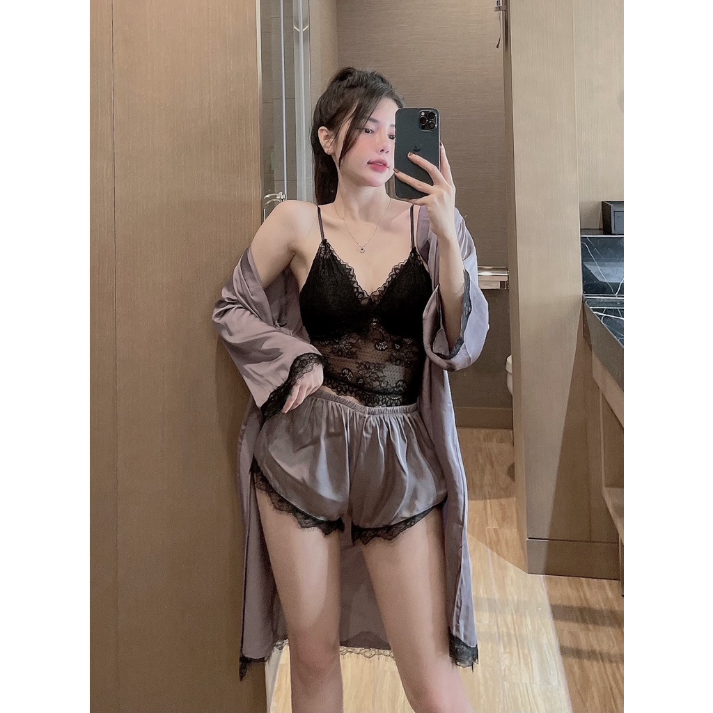 Set bộ đùi 2 dây Sexy lụa latin xinh xắn