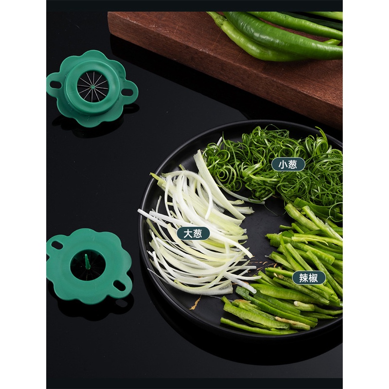 Green Máy Cắt Hành Tây Hoa Mận / Hoa Anh Đào Dây Điện Siêu Mịn Dùng Trong Nhà Bếp