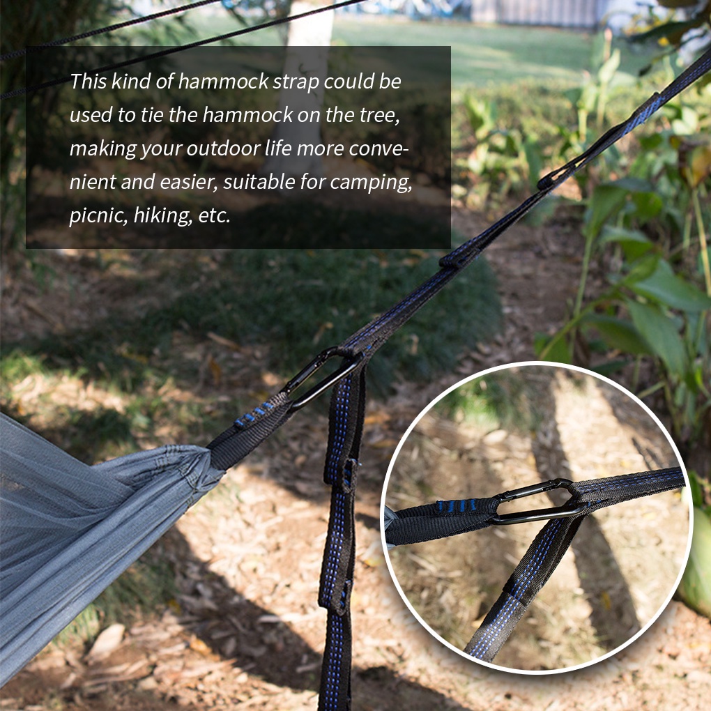[Global] 2pcs Hammock Straps Outdoor Hanging Swing Straps Adjustable Portable Tree Hammock Belts for Camping