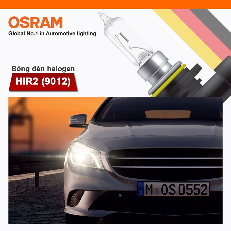 [Mã BMBAU300 giảm 10% đơn 499K] Bóng Đèn Halogen OSRAM Original HIR2 12V 55W (Chân Cong) Nhập Khẩu Chính Hãng