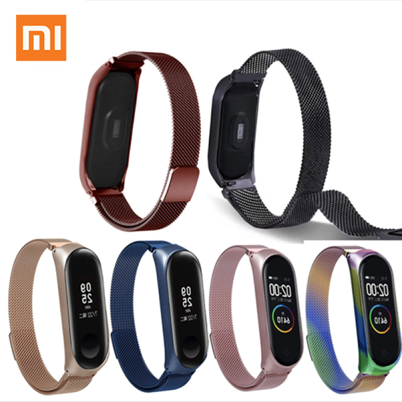 Dây Đeo Thay Thế Bằng Kim Loại Dạng Lưới Cho Xiaomi Mi Band 3 / 4 Mi Band 3