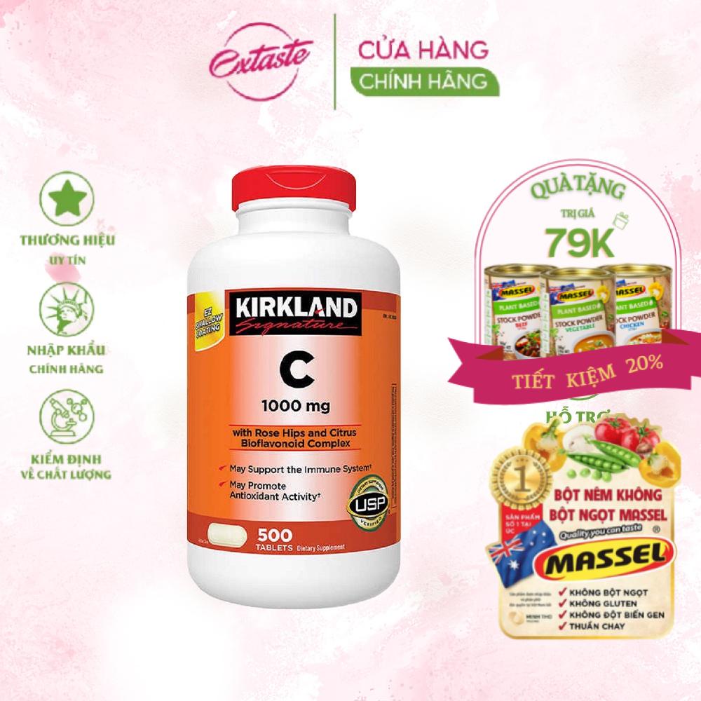 Viên uống bổ sung vitamin C Kirkland 1000mg sáng da chống lão hóa 500 viên