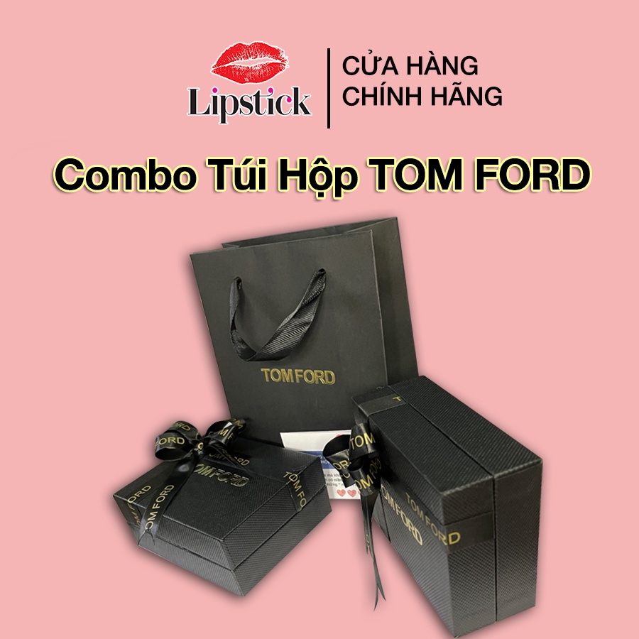 Hộp quà  túi hãng Tom Ford kèm nơ thiệp làm quà tặng, phụ kiện cho son Tom Ford