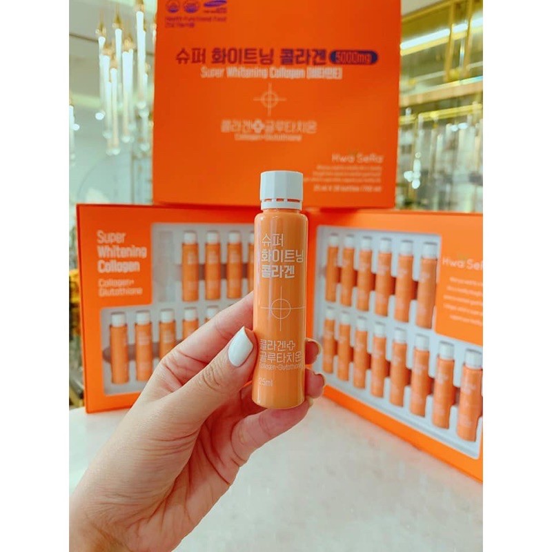 [Mã 77FMCGSALE giảm 8% đơn 500K] (Chính hãng) SUPER WHITENING COLLAGEN 5000mg (VITAMINE) HWA SERA full hộp
