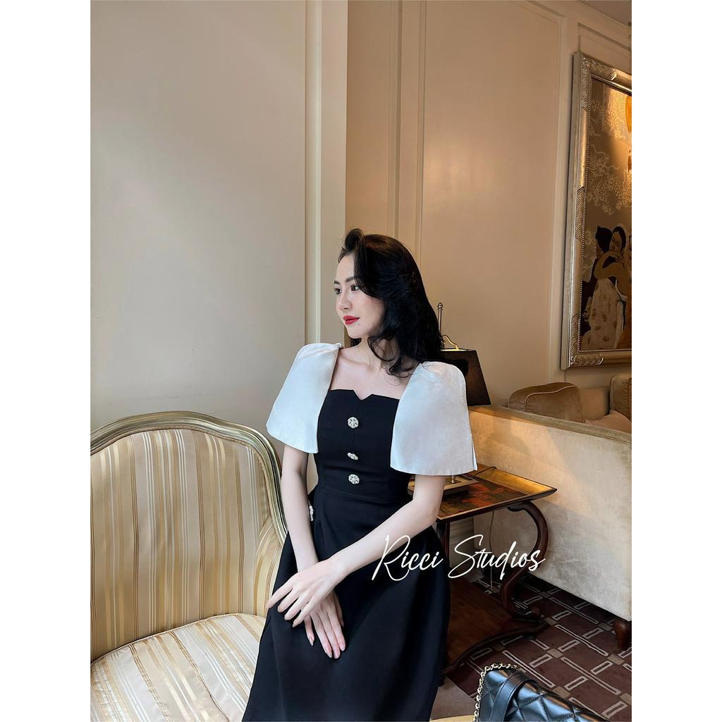 Váy K25 Doria Dress Ricci thiết kế chất liệu vải chéo hàn cao cấp | RICCI OFFICIAL