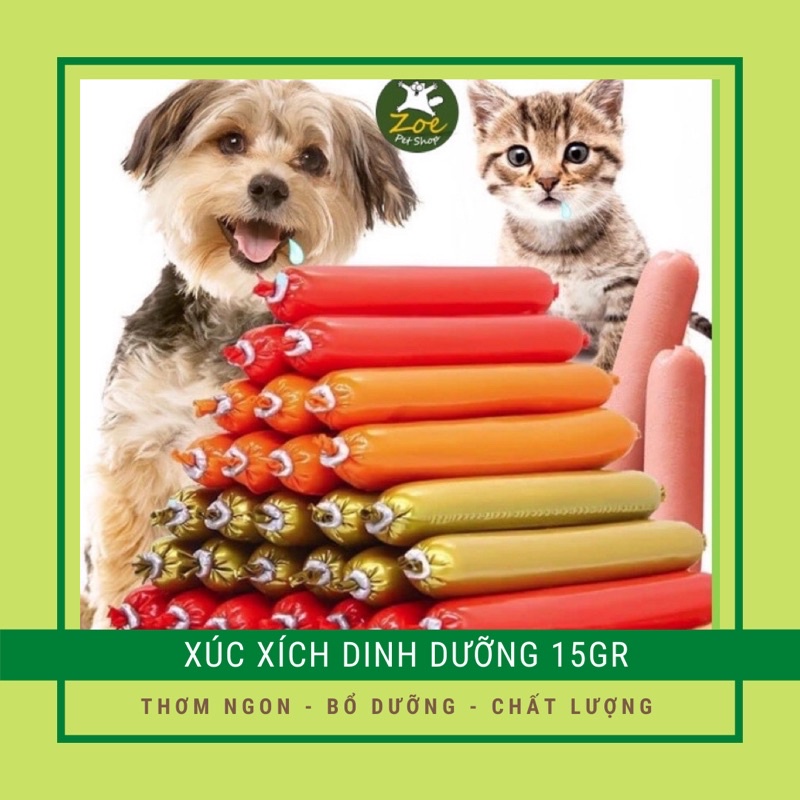 Xúc Xích Cho Thú Cưng Chó Mèo 15g - có 5 Vị Hấp Dẫn Bổ Dưỡng Giàu Vitamin | Dùng Cho Cả Chó Và Mèo (Pet LyLy)