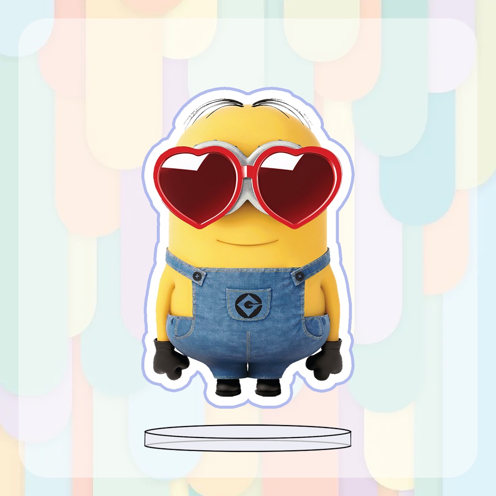 ( mini 3cm ) Mô hình standee Minions anime chibi phim hoạt hình The Rise Of Gru trang trí góc học tập