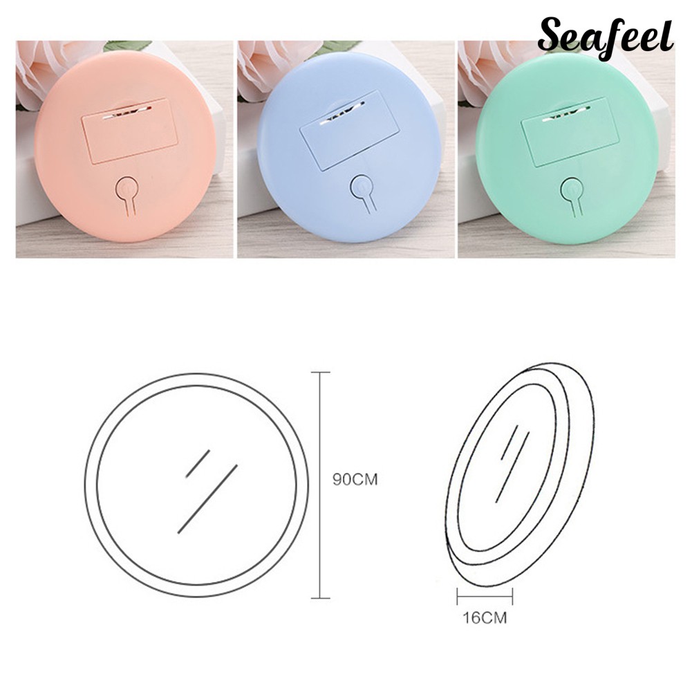(Hàng Mới Về) Gương Trang Điểm Mini Hình Tròn Hd Có 12 Đèn Led Sạc Được Tiện Dụng