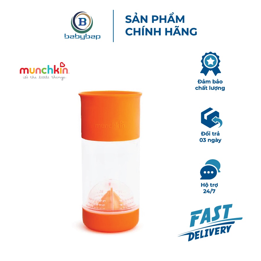 Cốc 360 Độ Chống Đổ Có Ngăn Ép Trái Cây Munchkin 414ml Phù Hợp Cho Bé Từ 18 Tháng Tuổi Trở Lên