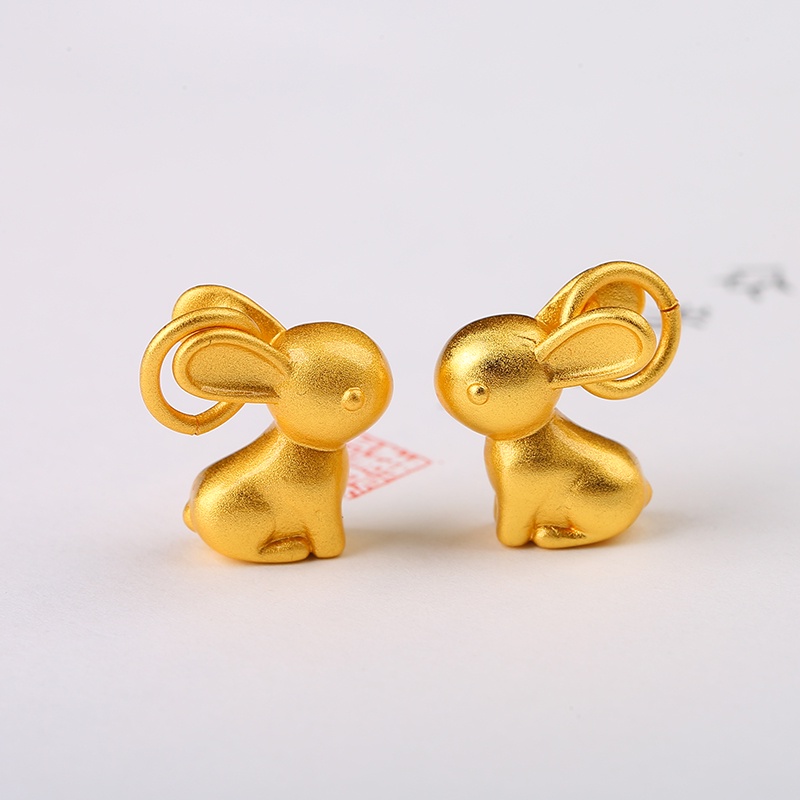 [Hàng Có Sẵn Giao Hàng Ngay Lập Phương] Vòng Tay Mặt Dây Chuyền Ba Chiều Hình Thỏ Màu Vàng Cát Chống Oxy Hóa Không Gây Dị Ứng Cho Nam Và Nữ