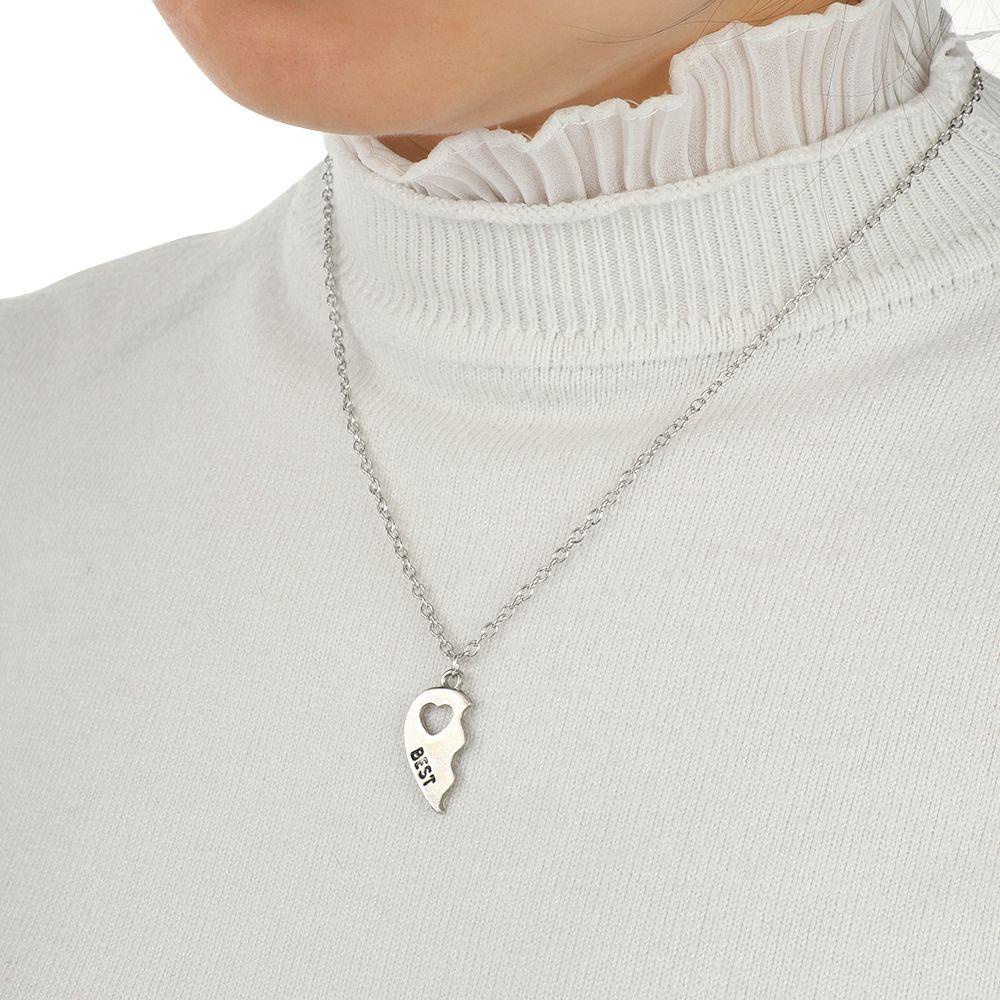 Bộ 2 Dây Chuyền Mặt Hình Trái Tim Khắc Chữ Best Friends Dùng Làm Quà Tặng Valentine