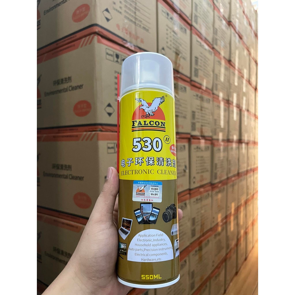 Chai xịt tẩy keo FALCON 530 II CHÍNH HÃNG - 550ml (vệ sinh, lau màn hình điện thoại,...)