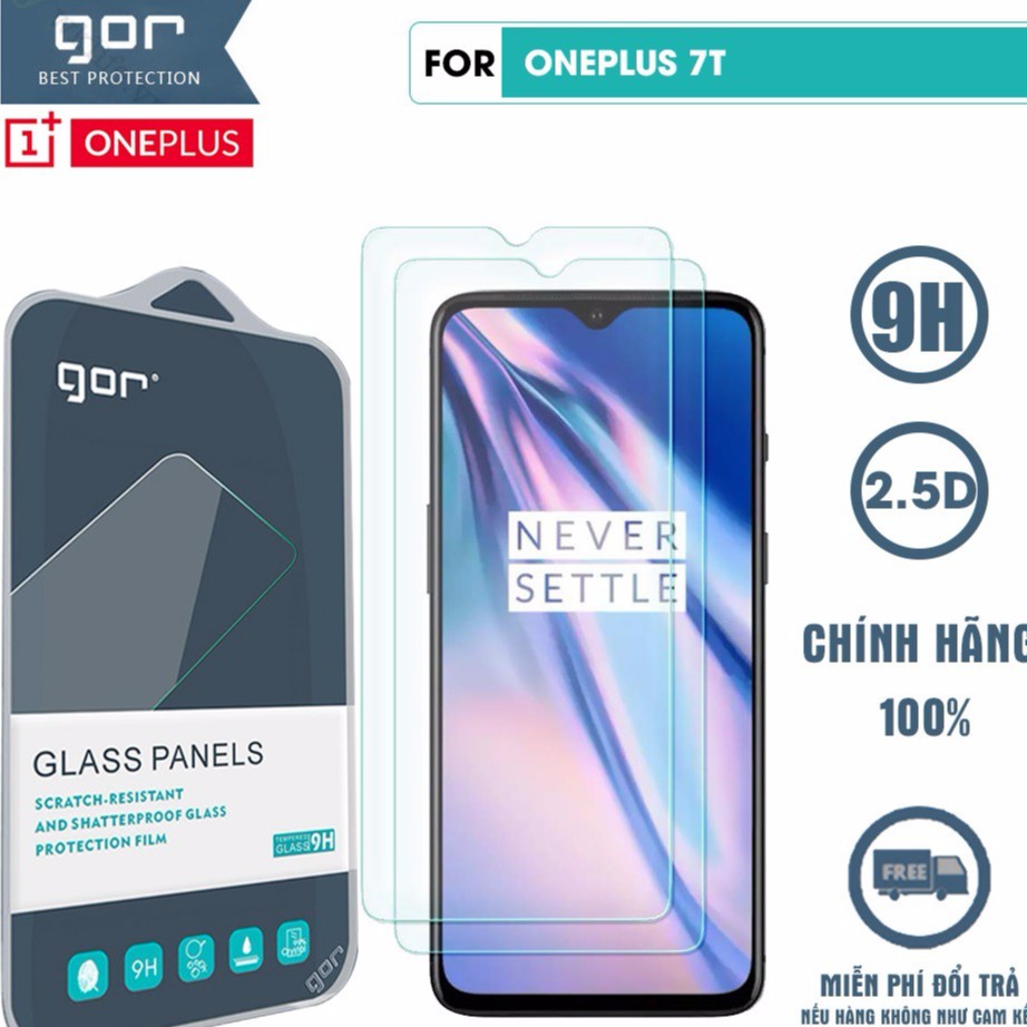 Bộ 2 kính cường lực Oneplus 7T Chính Hãng Gor chống bám vân tay ( Trong suốt )