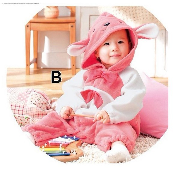 _bộ liền nỉ bông con thỏ hồng 6- 24 thang