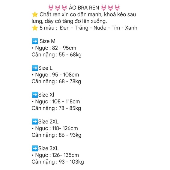 Bigsize: Áo bra ren hai dây siêu xinh Bigsize