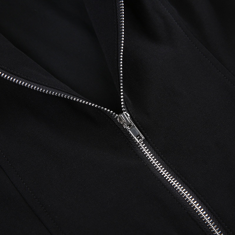 Jumpsuit Sát Nách Cổ Chữ V Phối Khóa Kéo Thời Trang Đường Phố Cá Tính Cho Nữ