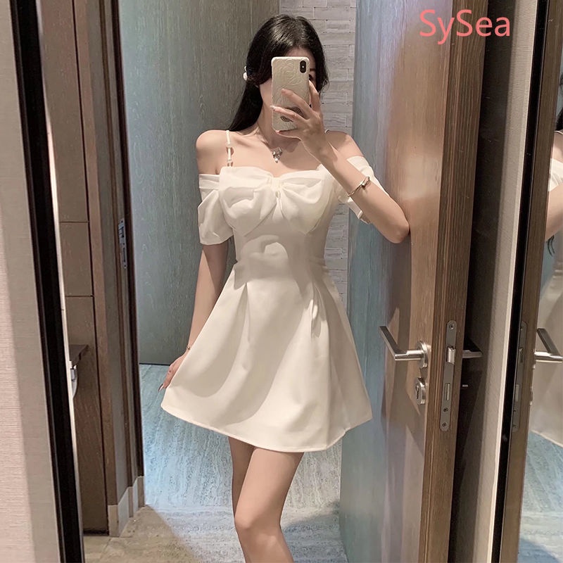 Đầm Hai Dây Phối Nơ Xinh Xắn Theo Phong Cách Mùa Hè Pháp Dành Cho Nữ