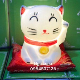 Đèn xông tinh dầu mèo thần tài mới nhất