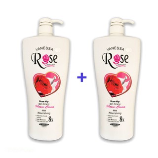 [ Combo 2 chai ] Sữa Tắm Dê Vanessa Rose 8x Cao Cấp xuất Bulgari Chai Khổng Lồ 1200ml x 2 chai, HSD 09.2022