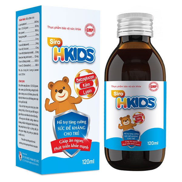 Siro ăn ngon Hkids- Hỗ trợ giúp bé tăng cân đạt chuẩn (chai 120ml)