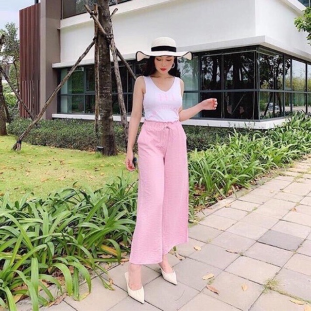 Quần dài đũi ống rộng ảnh thật