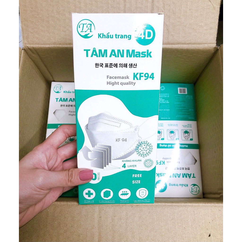 [ THÙNG 300 CÁI ] Khẩu Trang 4D KF94 Hàn Quốc Chống Bụi Mịn Và Kháng Khuẩn, Chất lượng