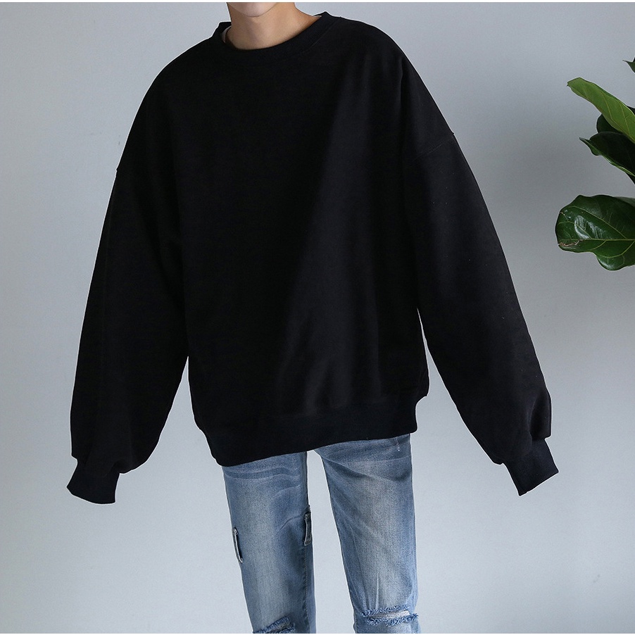 Áo Nỉ Trơn Dài Tay Cổ Tròn Nam Nữ Unisex Kiểu Dáng Basic Bo Gấu Thời Trang Zenko TOP NAM 1000206V1 | BigBuy360 - bigbuy360.vn