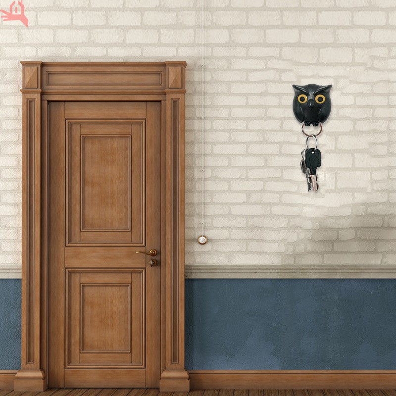 Q Black Night Owl Wall Key Holder Hanging Hook Keep Keychains Key Ring for Home | BigBuy360 - bigbuy360.vn