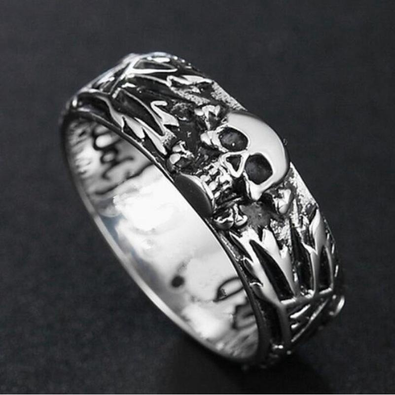 (MớI) Nhẫn HợP Kim HìNh ĐầU Lâu Phong CáCh Gothic