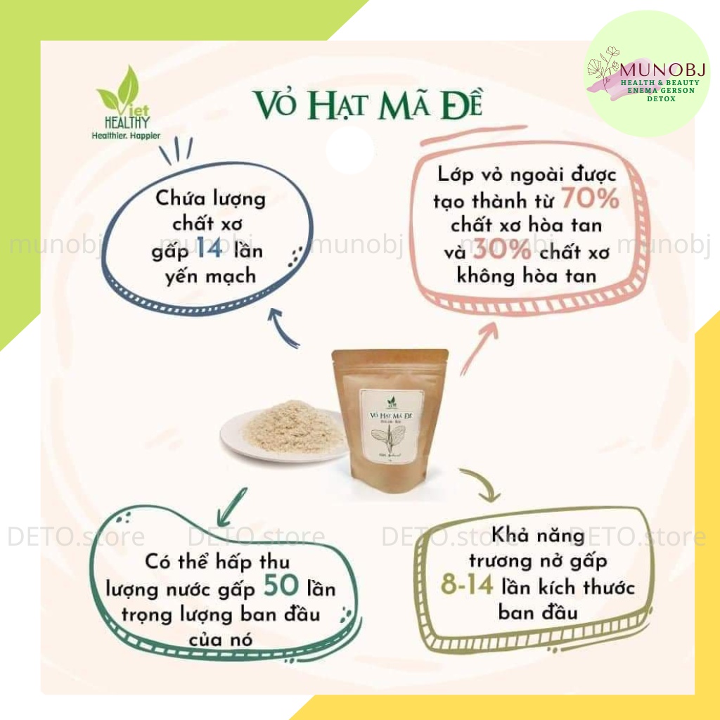 Combo khoáng sét và vỏ hạt mã đề Viethealthy thải độc