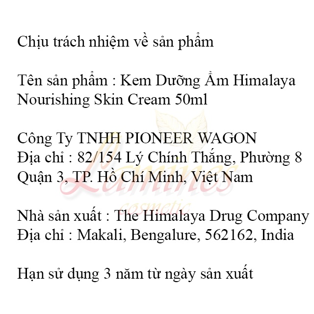 Kem Dưỡng Ẩm Himalaya Lô Hội Cho Da Mềm Mịn Cả Ngày | Himalaya Nourishing Skin Cream 50ml
