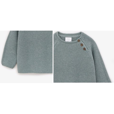 Aó len Zara cài vai - Xanh