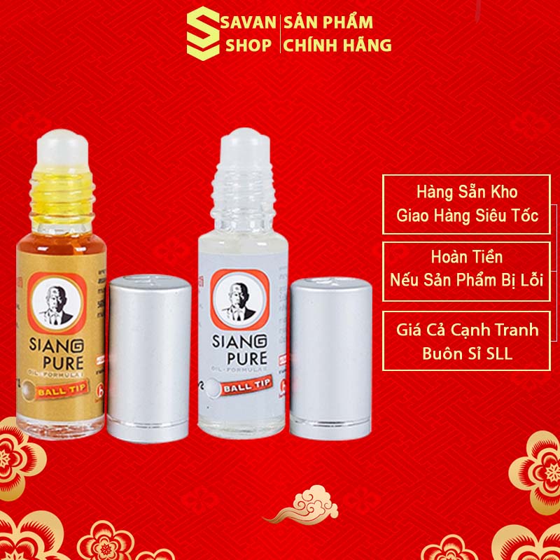 Dầu gió lăn Siang Pure 3cc Oil Ball Tip ông già Thái Lan