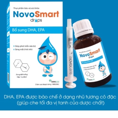 Novosmart Drops - Bổ sung DHA, EPA hàm lượng cao- Giúp não bộ phát triển toàn diện