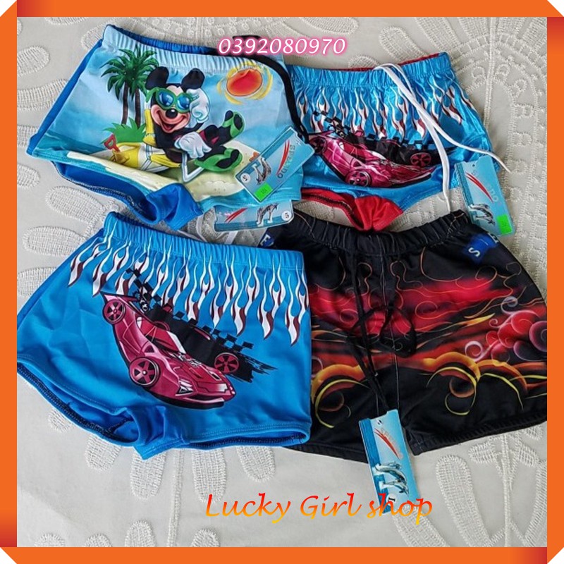 Quần Bơi Hoạt Hình Cho Bé Trai Từ 3-8 Tuổi Thun Lạnh Loại I Có Dây Rút - Hàng VNXK - Lucky Girl shop