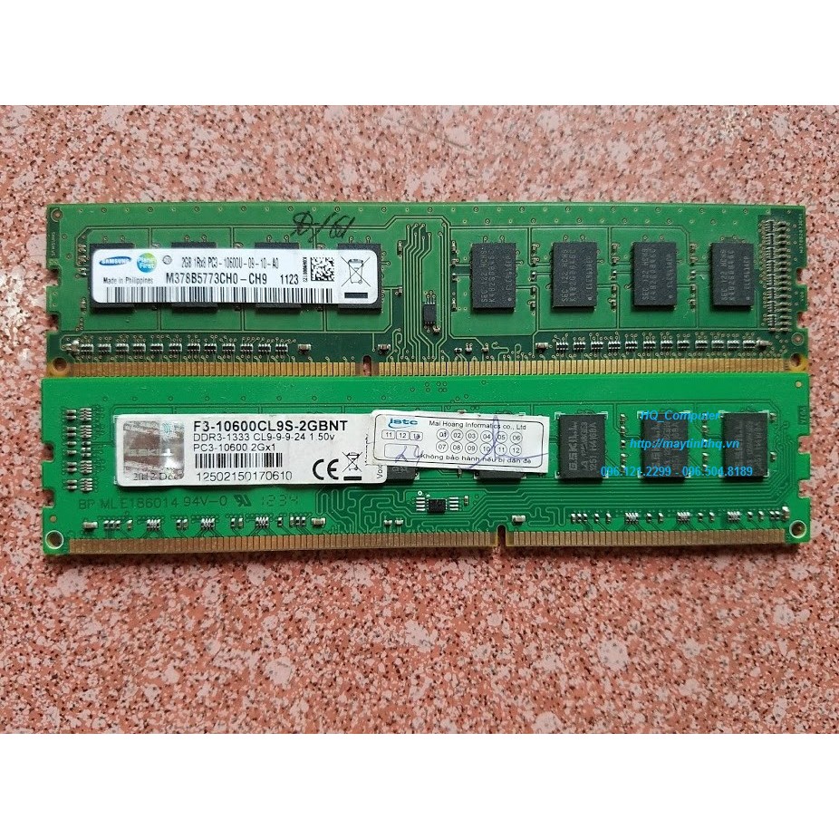 RAM Máy Tính DDR3 - 2GB - bus 1600MHz-1333mhz