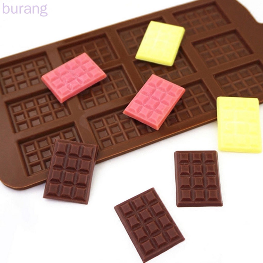 Khuôn Làm Bánh Waffle 12 Ngăn Hình Chữ Nhật Bằng Silicon