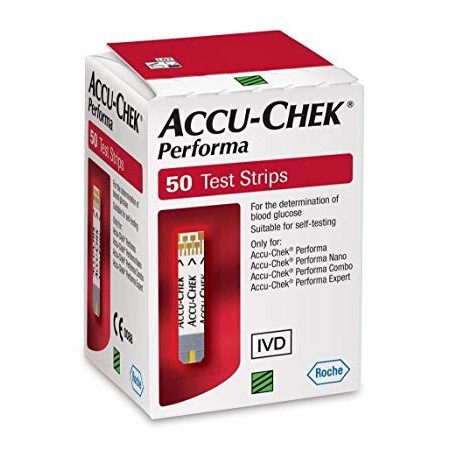 QUE THỬ ĐƯỜNG HUYẾT ACCUCHEK PERFORMA (50 QUE/ HỘP) TẶNG 25 KIM LẤY MÁU + 25 MIẾNG CỒN PAD